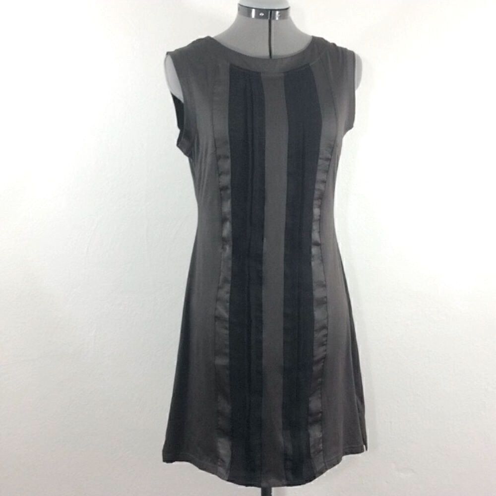 3 Stones boutique gray and black contrast stripe sheath dress  New with Tags